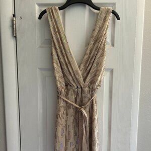 Nude Iridescent Sequin Dress - Express